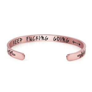 *5 COLORS * WORD STATEMENT MANTRA BANGLE CUFF